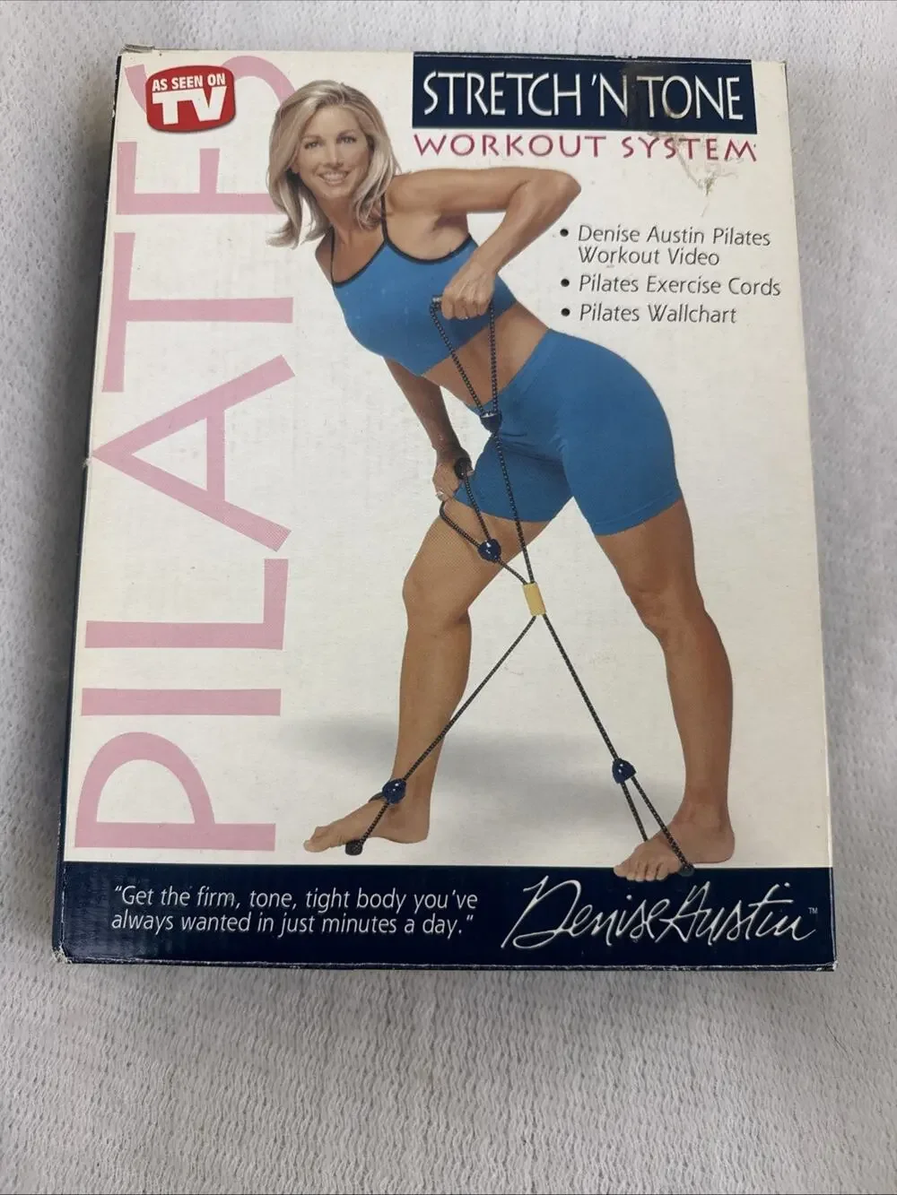 Denise Austin Pilates Workout System (Video, Exercise Cords, Wallchart) NIB VHS
